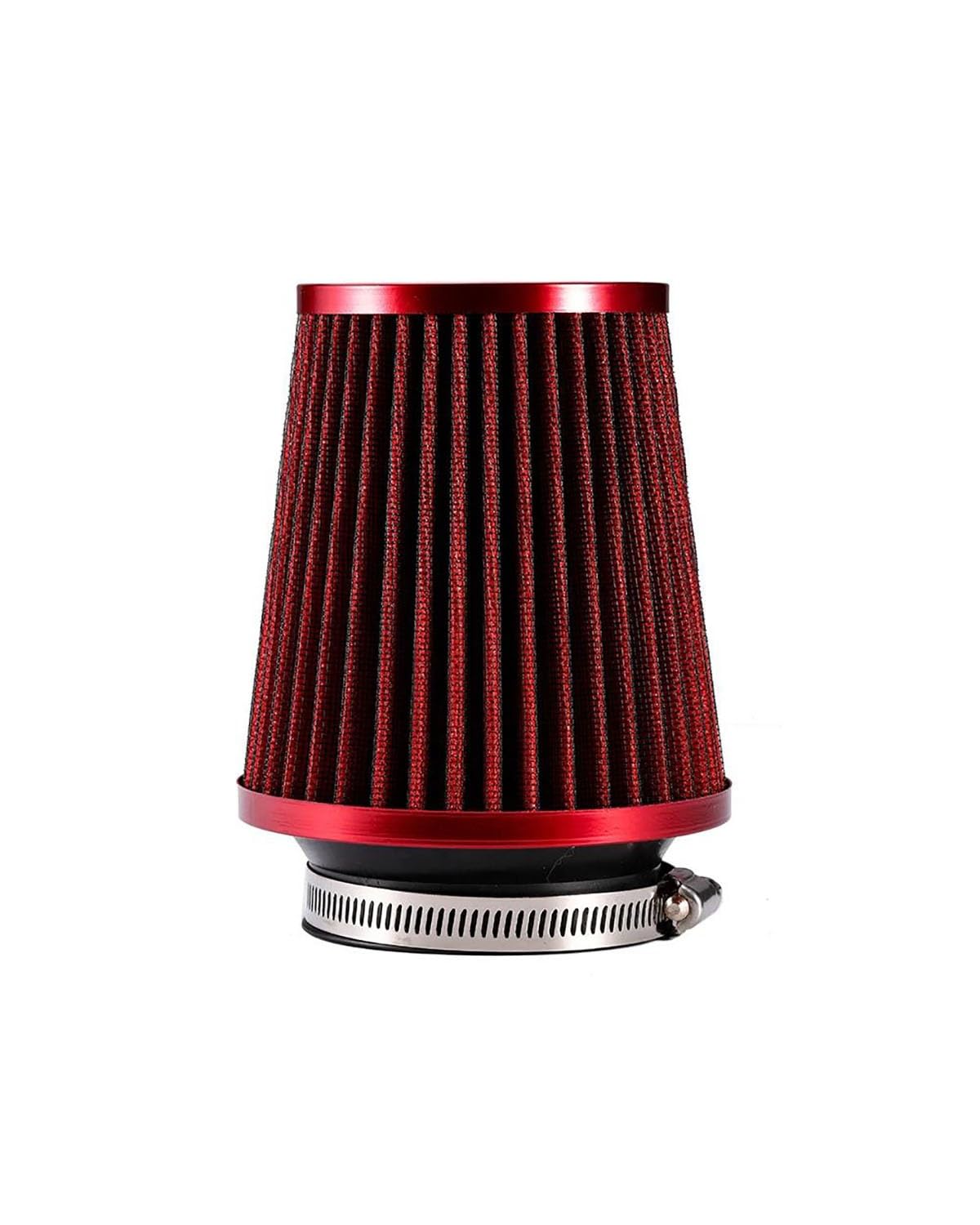 Motorluftfilter R-EP Kaltluftfilter Universal Auto Rundkegel Waschbarer Turboluftfilter 76mm/3 Zoll Autozubehör Luftfilter(Red) von UUIUYGH