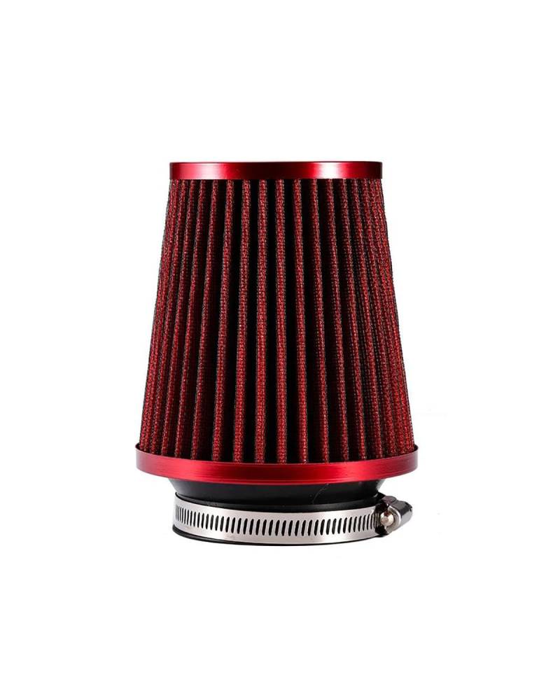 Motorluftfilter R-EP Kaltluftfilter Universal Auto Rundkegel Waschbarer Turboluftfilter 76mm/3 Zoll Autozubehör Luftfilter(Red) von UUIUYGH