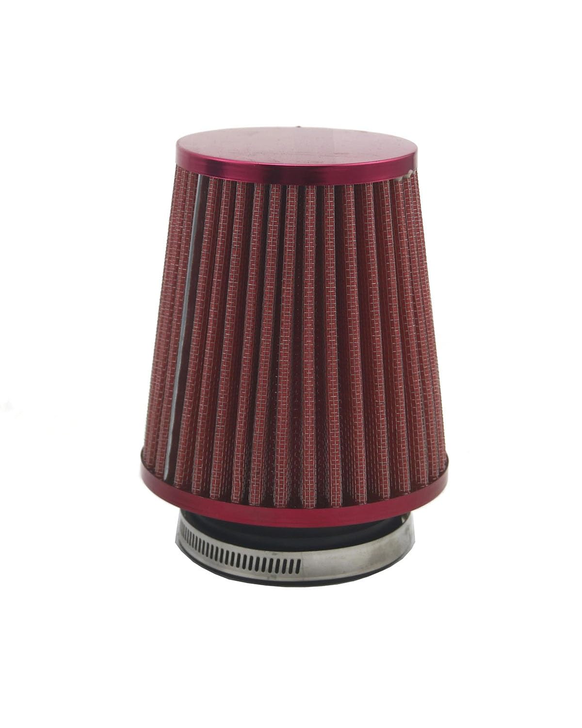 Motorluftfilter Universal-Autoluftfilter 76 Mm 3 Zoll Auto-Kaltluftansaugfilter Aluminium-Vliesstoff Rostfreier Luftansaugschlauch Luftfilter(Red) von UUIUYGH