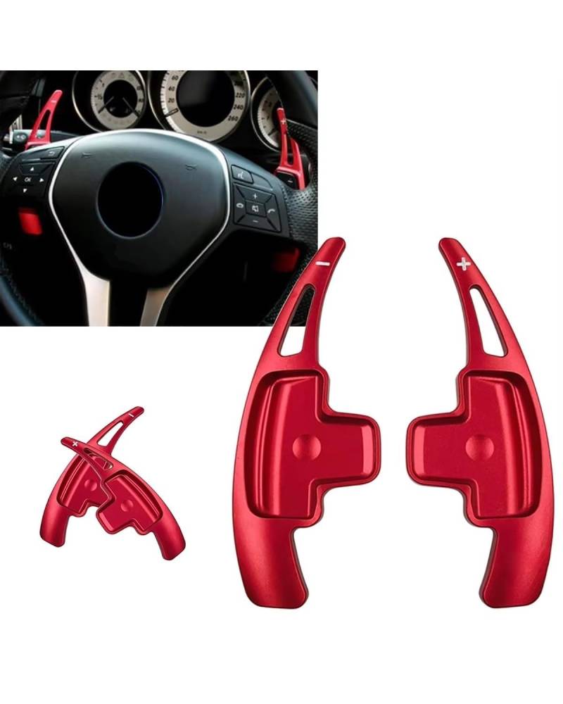 Schaltwippen Auto Lenkrad Schaltwippe Verlängerung Schalthebel Aluminium Für Benz Für W176 Für W246 W212 ABERM GLK SLK Klasse GL Shift Paddles Erweitern(Red) von UUIUYGH