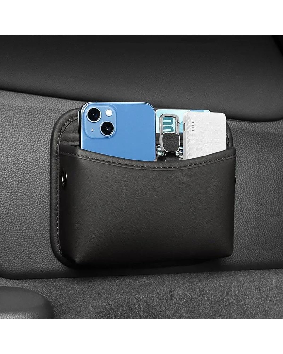 Auto Organizer Für Telefon Geldbörse Karte Sitz Rückseite Seitentür Organizer Autositz Leder Taschenhalter Universal Klebrige Aufbewahrungstasche Autositz Organizer von UUIUYGH