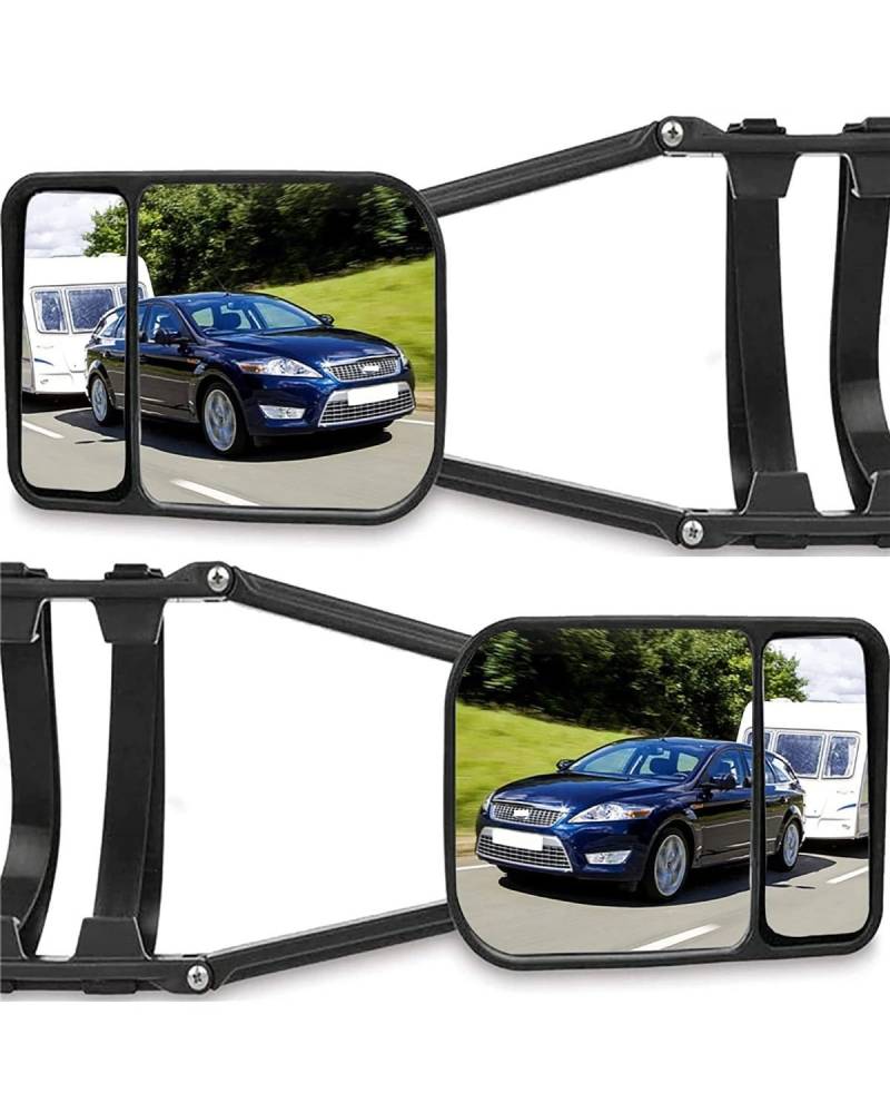 universal Außenspiegel Für Caravan Trailer Auto Abschleppen Spiegel Einstellbare Schlepptau Spiegel Verlängerung Strap Rückansicht Seiten Spot Blind Konvexen LKW Abschleppspiegel(2Pcs) von UUIUYGH