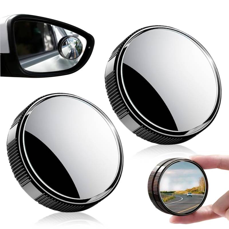 2pcs Blindspot Spiegel für Auto 360 Grad Weitwinkel Seitspiegel Blindspot Einstellbarer Blind Spiegel Spiegel wasserdichte Runde Rückspiegel Außenzubehör Auto SUV von UWEOTYYY