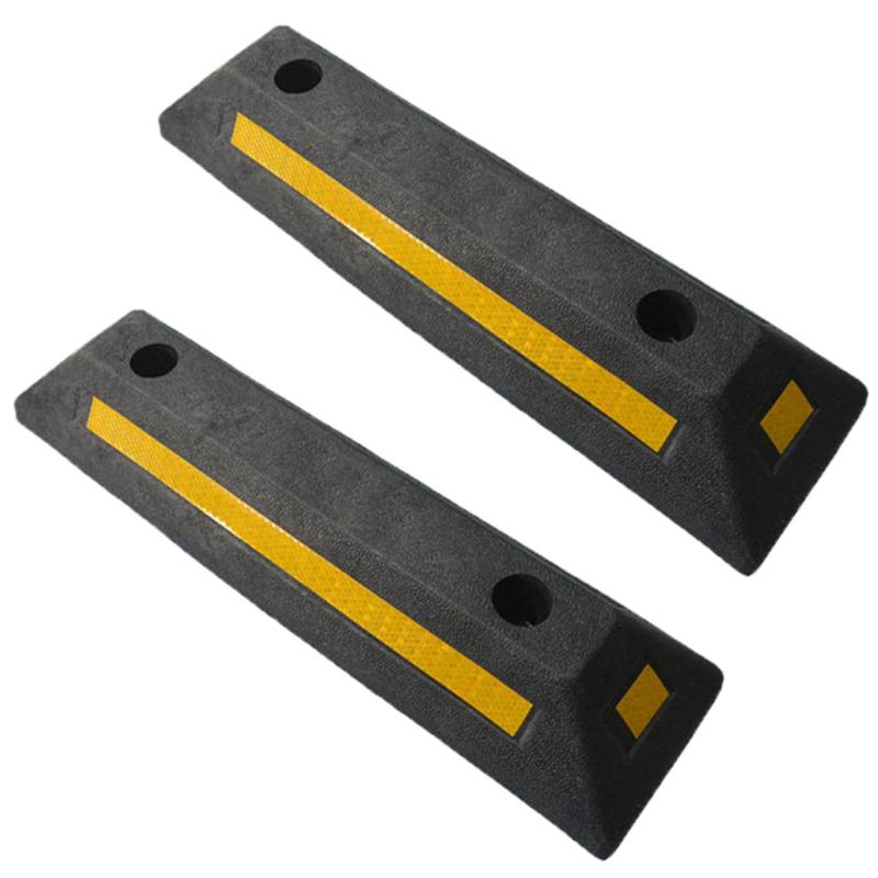 Parkstopper für Garage 2PCS Hochleistungsreflektierende Garage Parkhilfe Resistent Gummi Plastikblock für das Tiefpunkt der Gemeinde, Parkstopper für Garage von UWEOTYYY