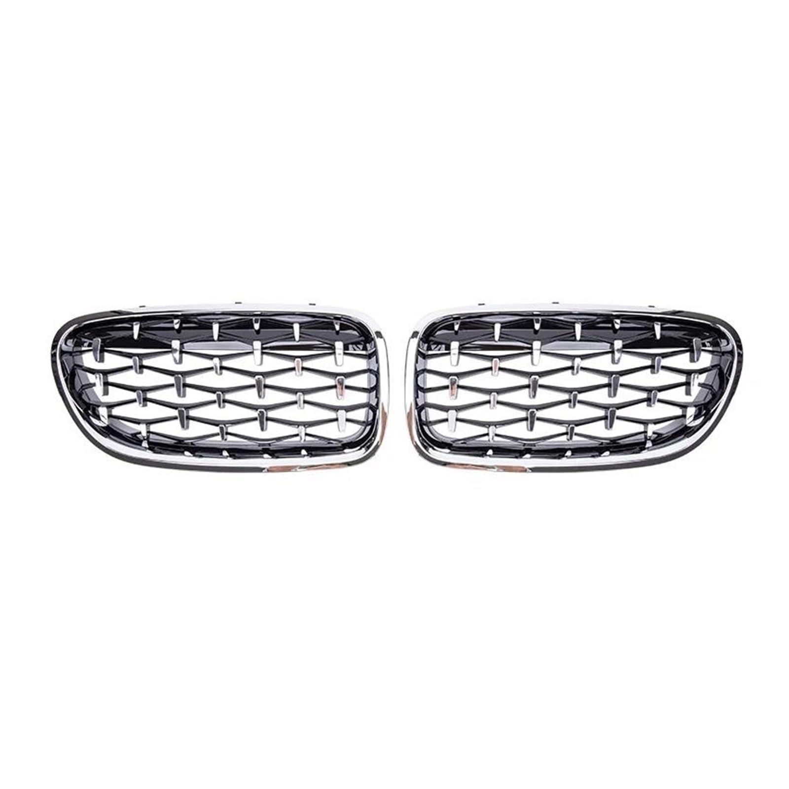 Für B&MW 5 Series F10 F11 F18 520 523 525 530i M5 2010-2017 Auto-Front-Nieren-Stoßstangengrill-Gitter Im Diamant-Stil-Renngitter Kühlergrills für die Front(Alles Silber) von UYCHYTQR