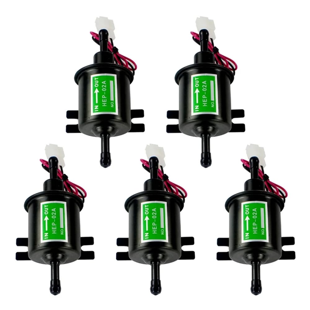 5 x universelle 12 V elektrische Inline-Kraftstoffpumpe HEP-02A, solide Metall-Benzin-Umfüllpumpe, kompatibel mit verschiedenen Fahrzeugen von UYDFXA