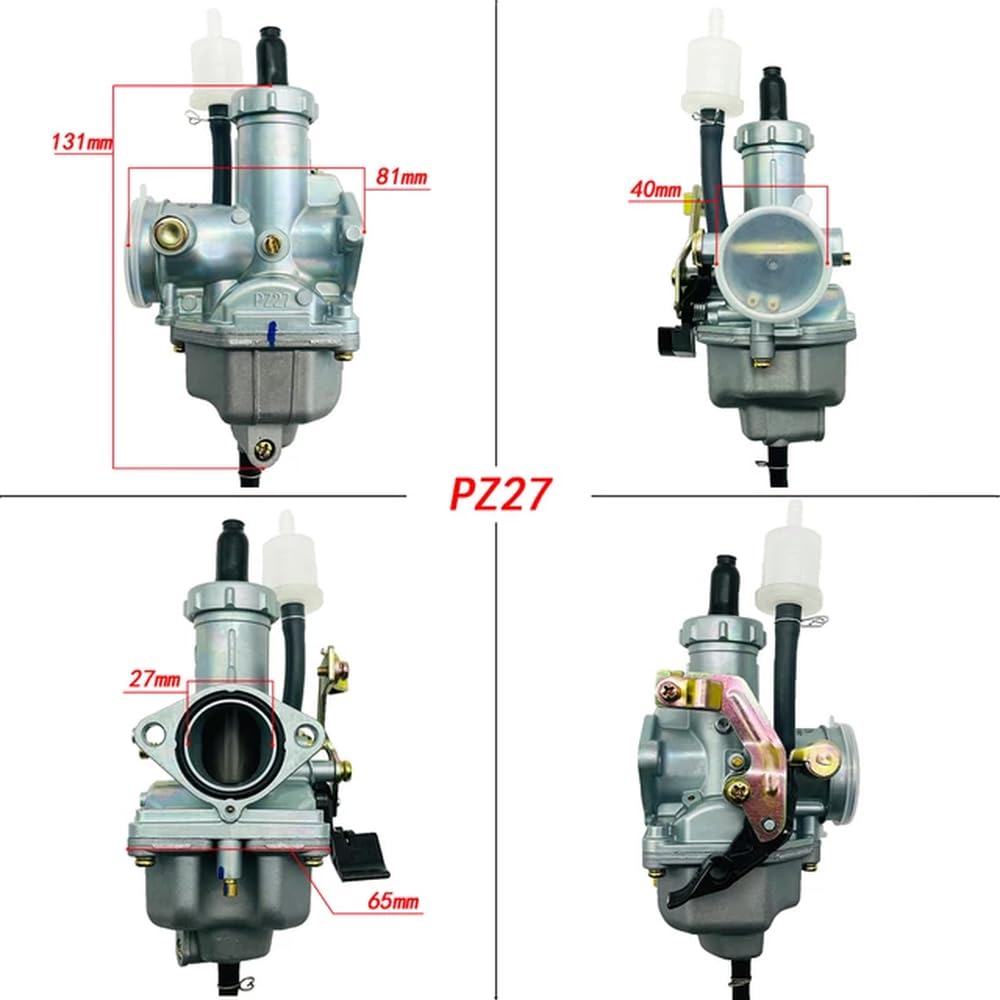 Vergaser PZ27 Dämpfer mit Filter 125cc 175cc 27mm kompatibel mit CG XL125 Off-Road Motorrad Kraftstoffversorgung von UYDFXA