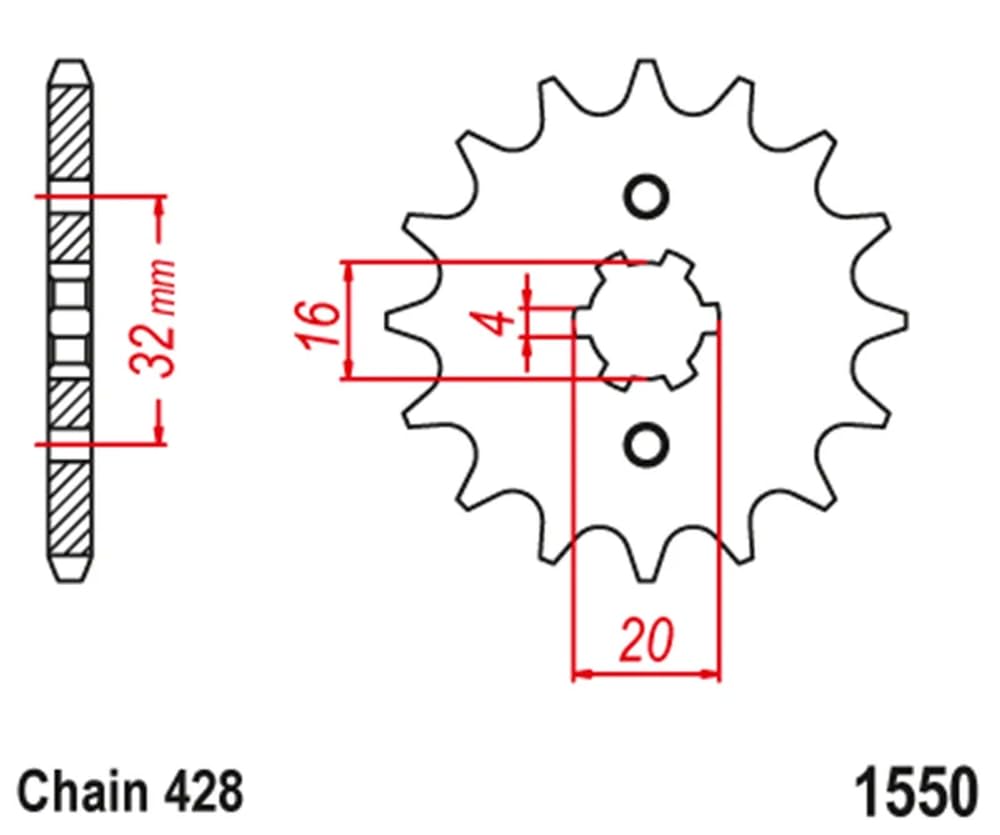 Vorderes Kettenrad kompatibel mit 115 MT125 WR125 R WR125X YZF-R125 YZFR125 MT15 FZ16 R15 von UYDFXA