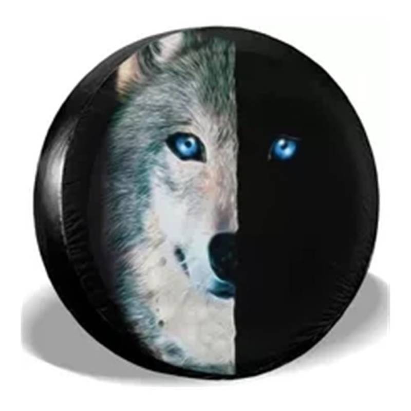 UYFRD Schwarze 3D-Wolf-Ersatzreifenabdeckung, wasserdicht, staubdicht, Sonnenrad-Reifenabdeckung für Fahrzeug, Anime-Reifenabdeckung, universell für Wohnmobile (Chrysantheme, 35,6 cm) von UYFRD