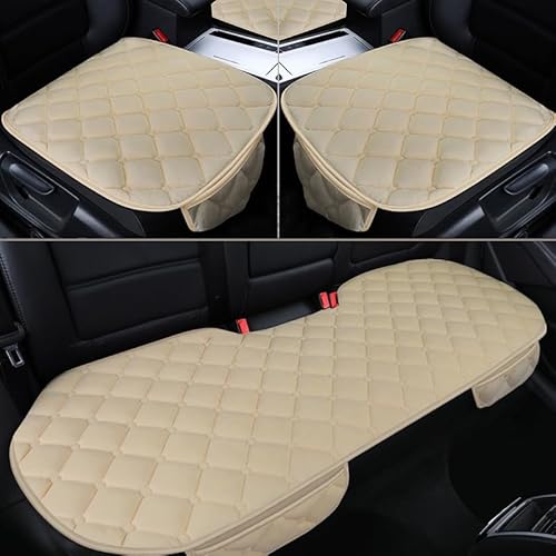 UYTKTN Auto Sitzkissen Sitzbezüge für Toyota Camry Camry Solara Coupe 2004-2011, Rutschfester Sitzauflage Weiches Autositzschoner, Sitzkissen Vorne und Hinten Ohne Rückenlehne,C Beige von UYTKTN