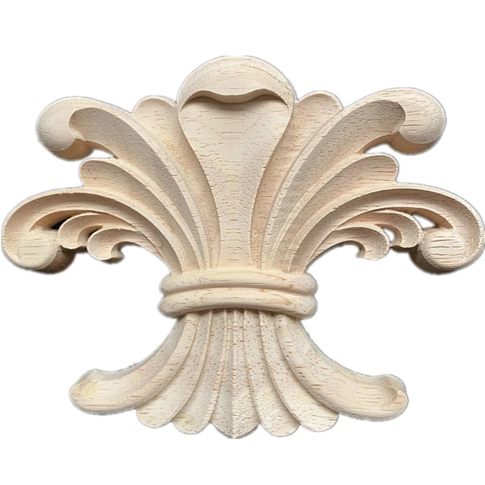 Holzschnitzerei Ecke Abziehbild, 1PC 15cm unbemalt Holz geschnitzt Aufkleber Onlay Applique Rahmen Home Möbel Tür Dekor Handwerk Blume(15x12x1.2cm) von UZAMIRLEX