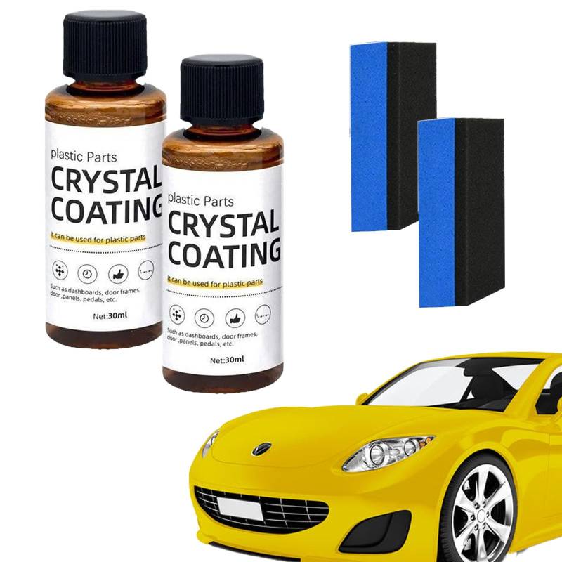 Gluckaro Kunststoff-Sanierungsmittel FüR Autos, Falkeco Kunststoffsanierung, Beschichtungsmittel FüR Automobilkunststoffe, Crystal Coating, Kunststoffteile Kristalline Beschichtung (2pc) von UZIPZ