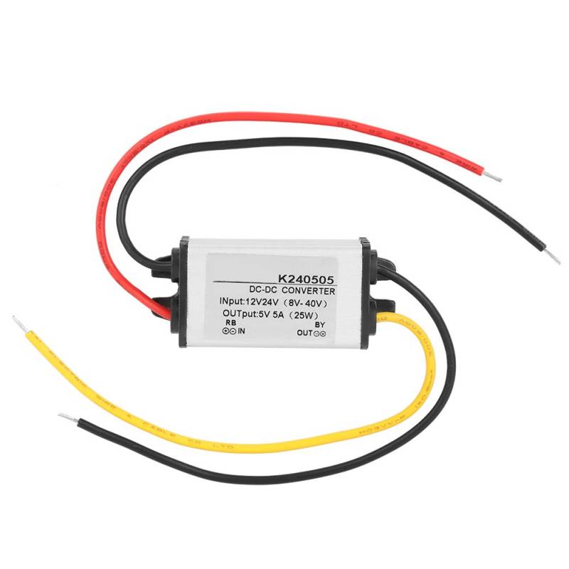 Uadme DC DC Wandler, DC-DC 12 V/24 V auf 5V Spannungswandler, 5A Step down Buck Converter, für Auto-LED-Bildschirm, Überwachungskamera, Lüfter, Wasserpumpe, Motor von Uadme