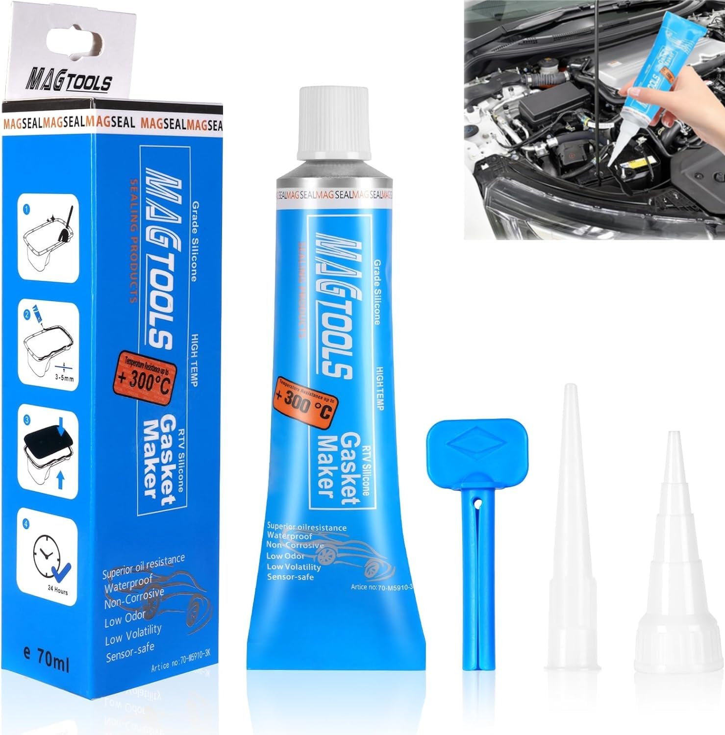 Dichtmasse Motor, Motordichtmasse Schwarz, Ölbeständig Hochtemperatur Silikon Dichtmasse, Regeneriert Dichtungen Dichtungsmasse, Zylinderkopfdichtung Dichtmittel, Hitzebeständige Dichtmasse,70ml von Uczalynate