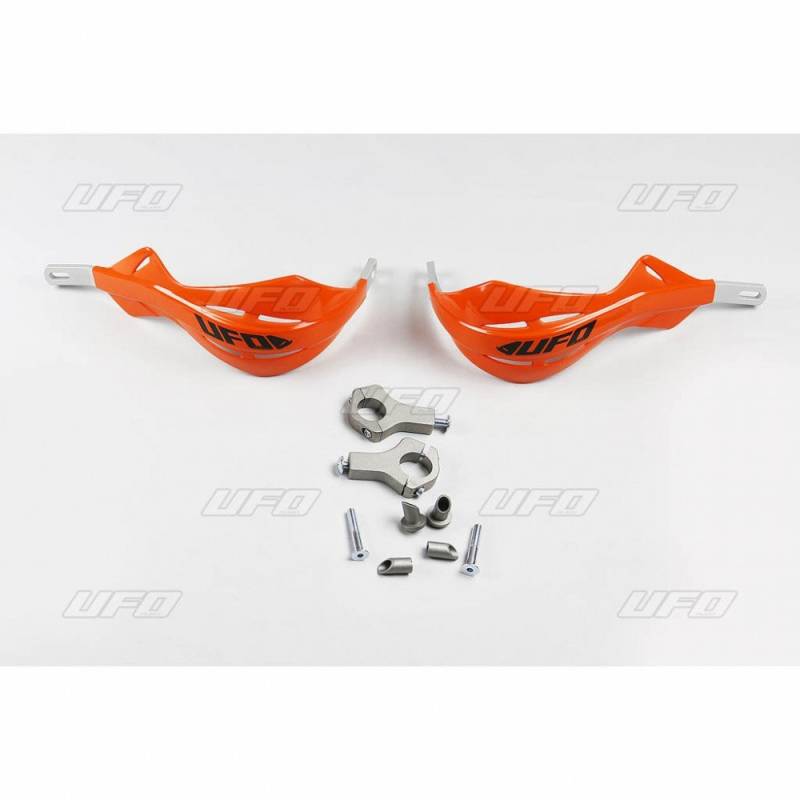 UFO Alu Handprotektoren Handschützer geschlossen BRUSH orange für 28,6mm Lenker von Ufo Plast