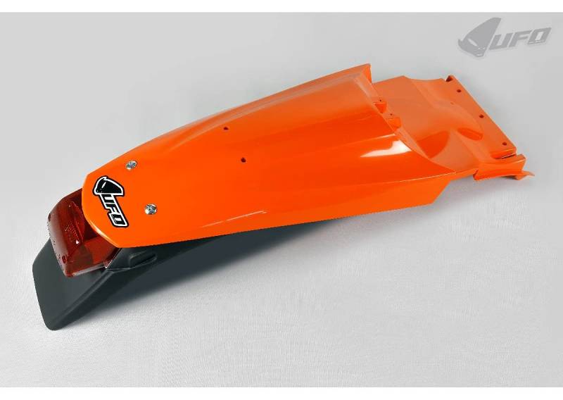 UFO PLAST Schutzblech hinten/Rear Fender orange/orange 127 mit Kennzeichenhalter / mit Tail Light kompatibel mit KTM LC4 640 von 2002 bis 2004 SMC 660 von 2002 bis 2004 von Ufo Plast