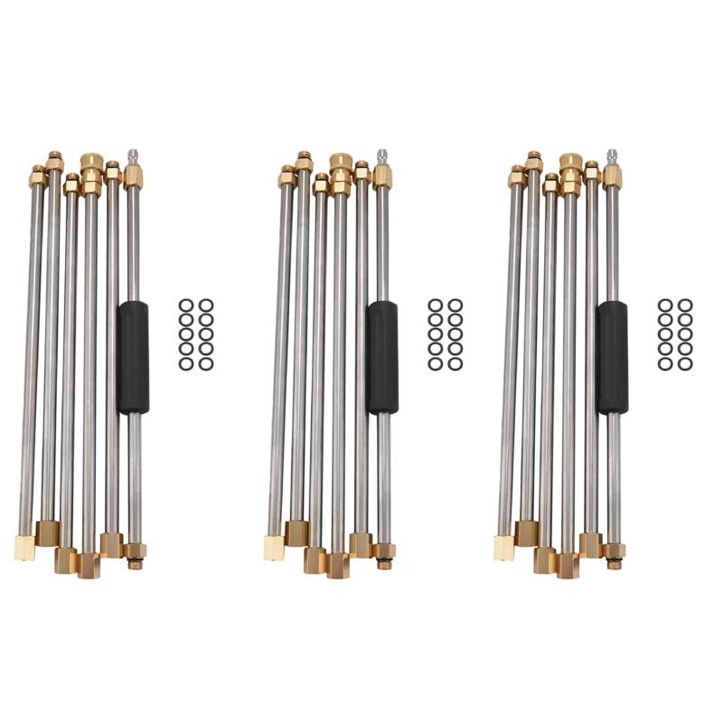 Uhidka 3X 90 Universal Wand Set Auto Waschen Hoch Druck Reiniger Wand Verlängerung, Lanze Power Washer 1/4 Gewinde Schnelle Verbindung von Uhidka