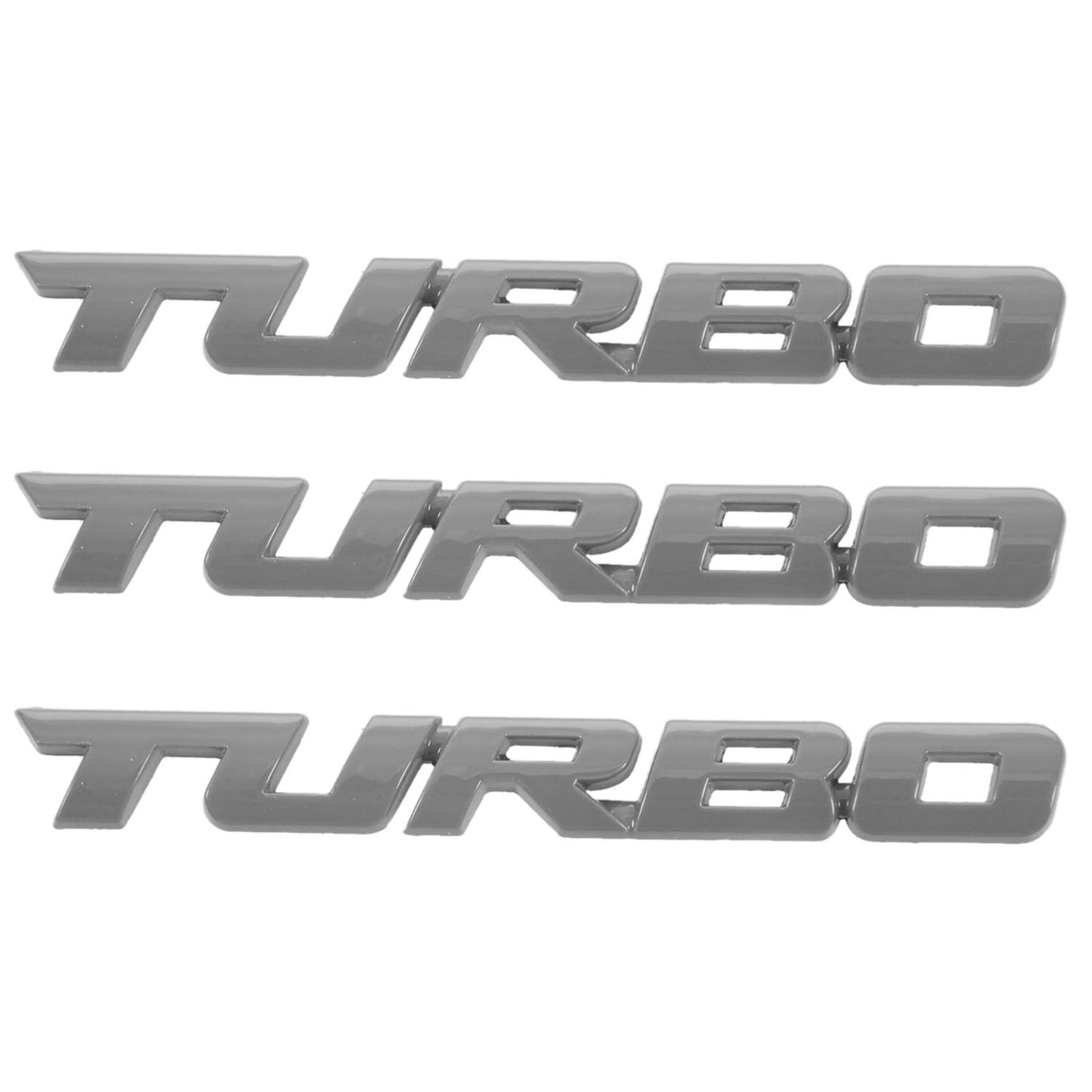 Uhidka 3X Turbo Universal Auto Motorrad Auto 3D Metall Emblem Abzeichen Aufkleber, Silber von Uhidka