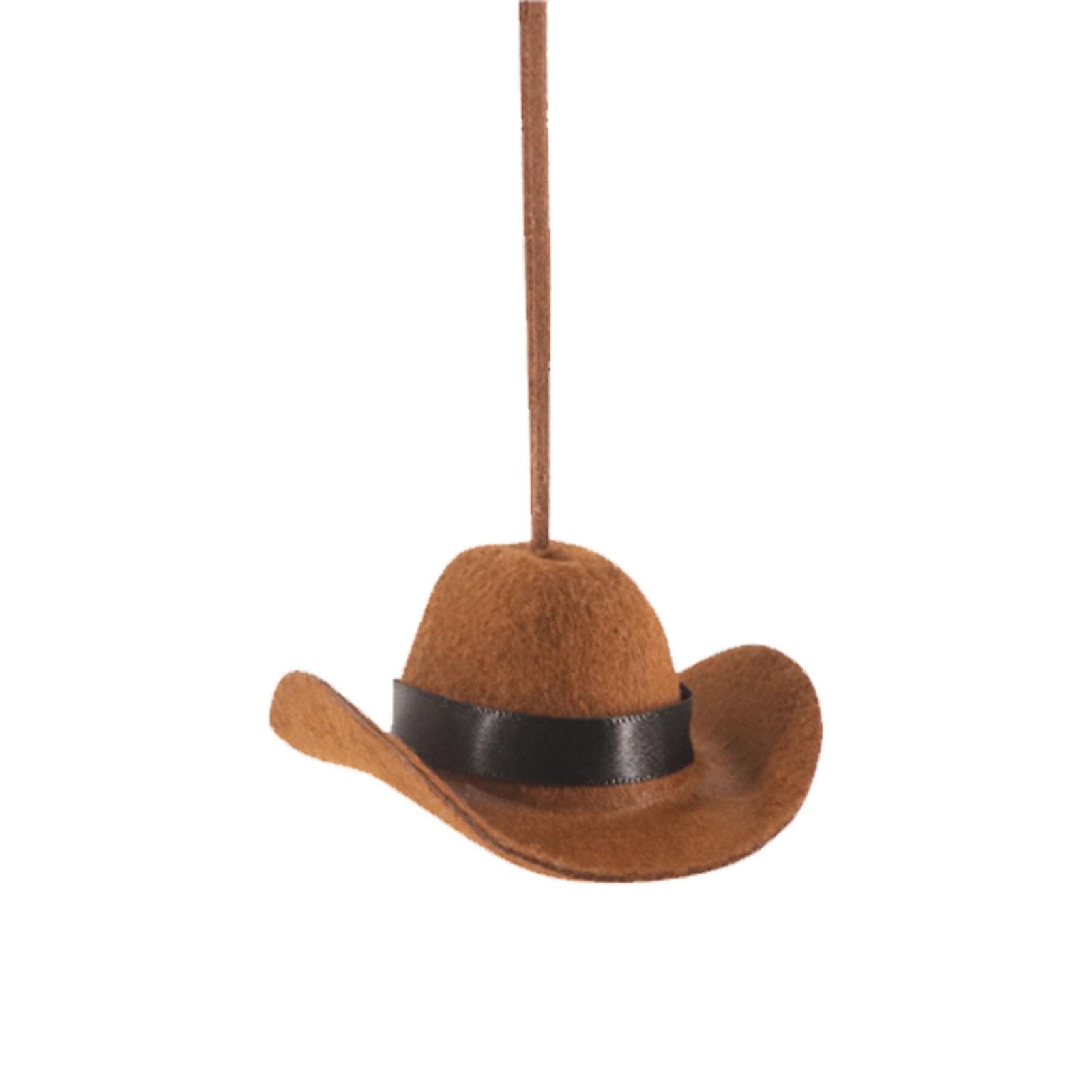 Uhngw Rückspiegel-Cowboy-Hut-Ornament, Auto-Rückspiegel-Hut-Anhänger - Auto-Cowboy-Hut-Anhänger-Dekoration,Damen Herren Road Trip Fun Automotive Innendekoration Anhänger für LKW, Wohnwagen von Uhngw