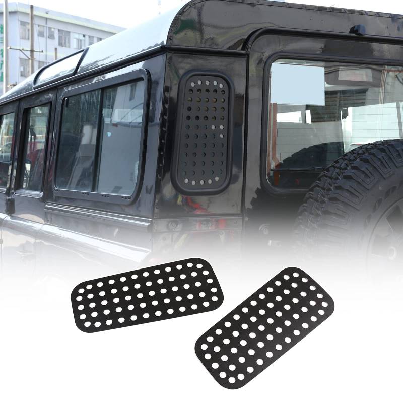 Heckklappe Seitenfenster Glasschutz Dekoration Panel Cover,Heckscheibe Dreieck Glasplatte für Land Rover Defender 2004–2018 von Uieohout