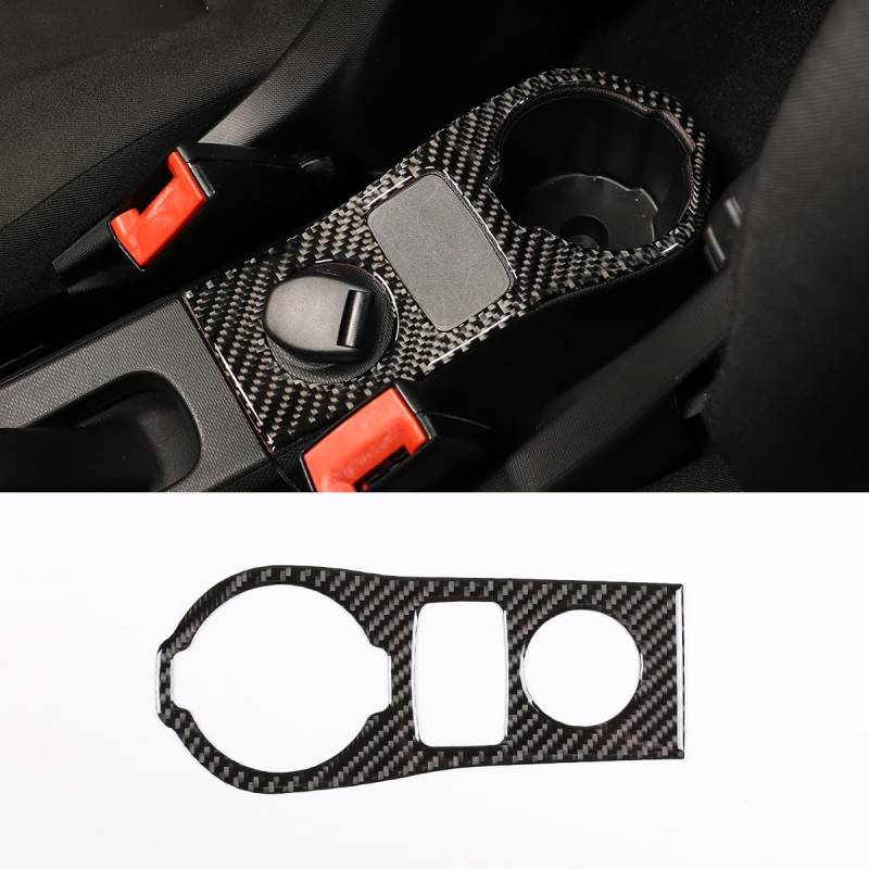 USB-Lade-Panel-Abdeckung für Smart 453 Fortwo/Forfour 2016–2021 Zubehör, Innenzentralkonsole, Handbrems-Panel, Wasserbecherhalter, Rahmenaufkleber, Abdeckung, Kohlefaser von Uieohout