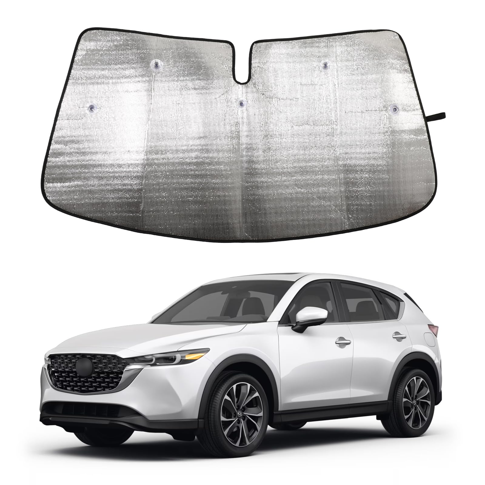 Auto Frontscheibe Sonnenschutz für Mazda CX-5 2022, Frontscheibe Sonnenschutz, Faltbare reflektierende Sonnenblende, Schirm Abdeckung Blocker Schutz HeatShield von Uieohout