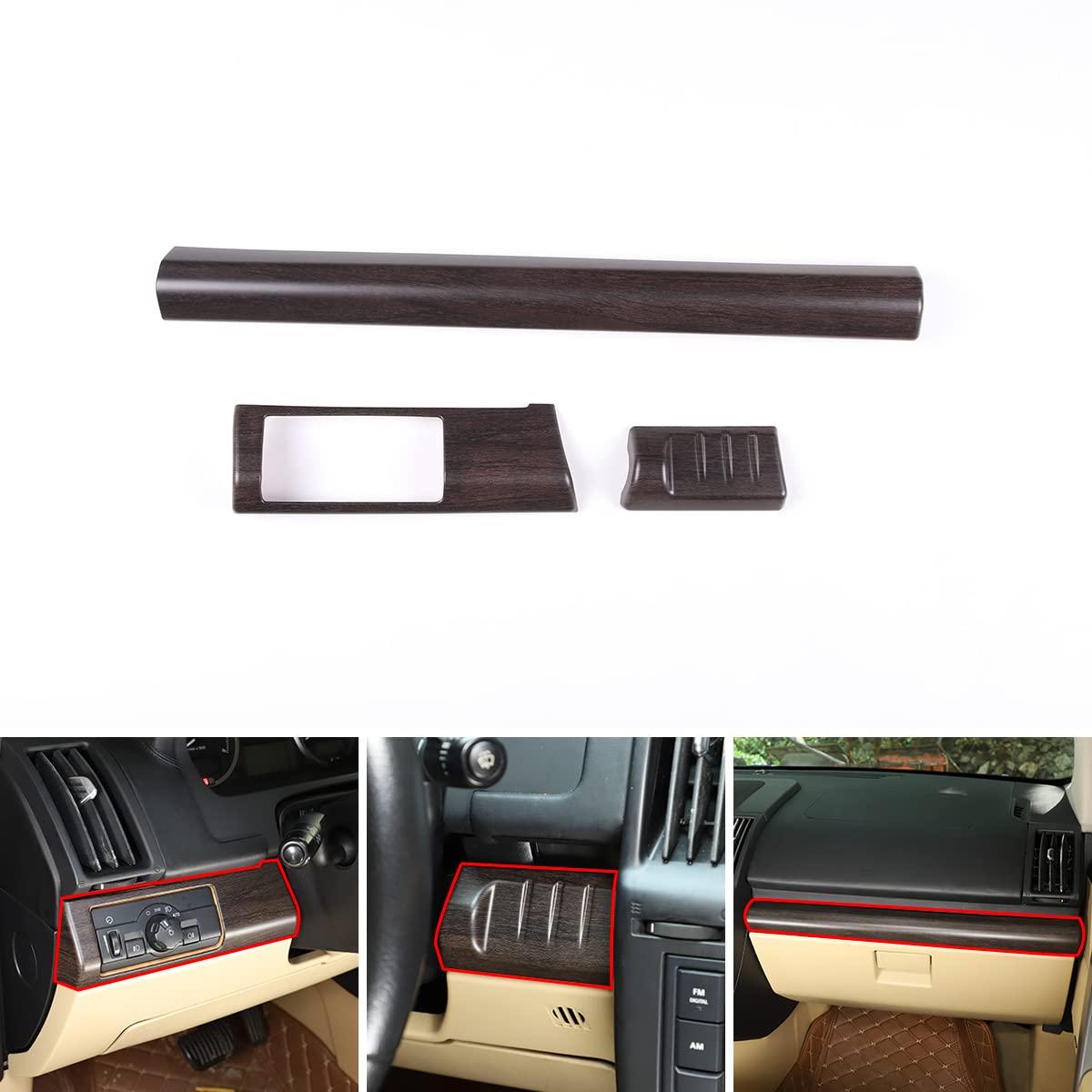 Zentrale Instrumentententafelverkleidung, Armaturenbrettverkleidung für Land Rover Freelander 2 2007–2015 LHD (Eichenmaserung) von Uieohout