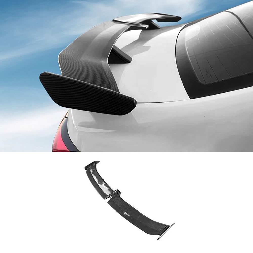 Auto ABS Spoiler Wing, Für Audi Q3 F3 SUV 2018-2023 Heckspoiler Fahrzeugstabilität Auto Tuning Spoiler Car Heckflügel Dekoration Zubehör,A/Carbon Fiber von Uklal