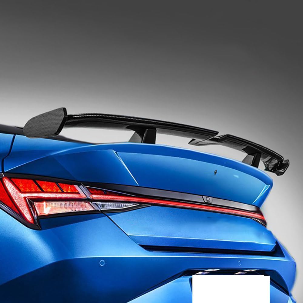 Auto ABS Spoiler Wing, Für Hyu-ndai Elantra 2022 Heckspoiler Fahrzeugstabilität Auto Tuning Spoiler Car Heckflügel Dekoration Zubehör,A/Carbon Fiber von Uklal