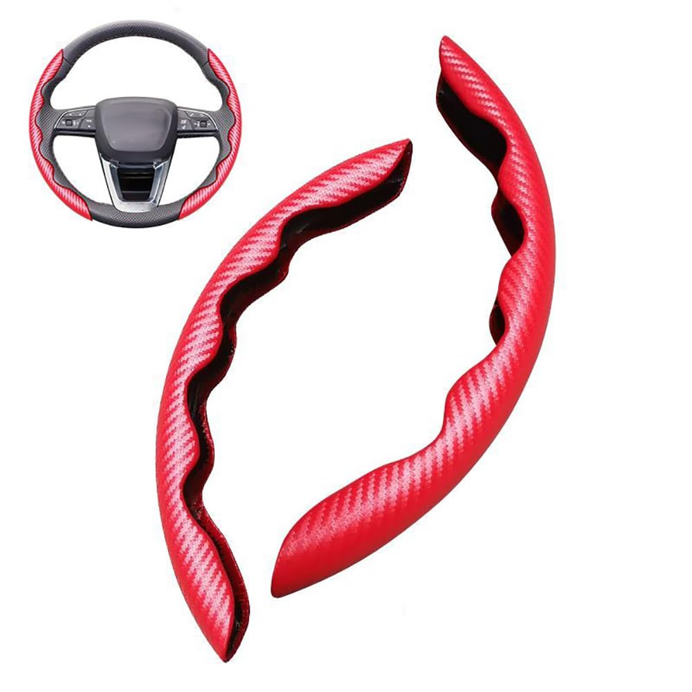 Auto Lenkradbezug Kohlefaser, Für Peugeot 3008 5008 Steering Wheel Cover Anti Rutsch Gemütliche Atmungsaktive Lenkradschoner,C von Uklal