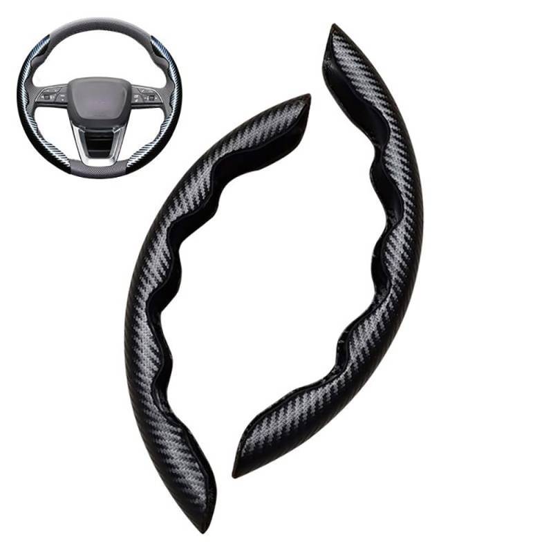 Auto Lenkradbezug Kohlefaser, Für Peugeot PUGS Steering Wheel Cover Anti Rutsch Gemütliche Atmungsaktive Lenkradschoner,A von Uklal