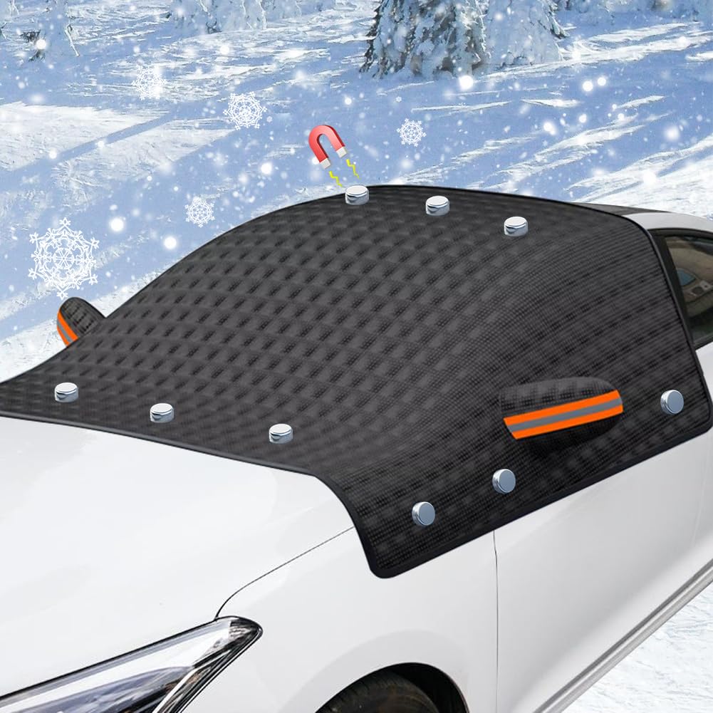 Umllpet Frontscheibenabdeckung Auto, Windschutzscheiben Abdeckung mit 12 Magnet Fixierung, Frostschutz Auto Frontscheibe Wasserbeständig Windschutzscheibe für Gegen Schnee EIS Frost Staub Uv-Schutz von Umllpet