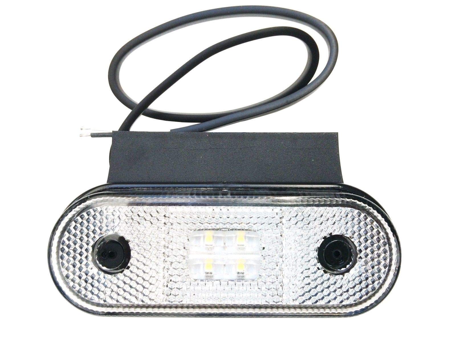 LED Begrenzungsleuchte 12V 24V Umrissleuchte Weiß Anhänger LKW 120x67x18 Halter von Umrissleuchte