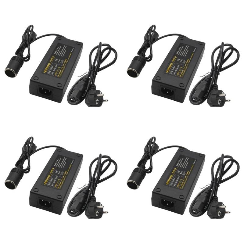 Umsoxhy 4X 12V 15A 160W Auto Strom 220V zu 12V Auto Strom Adapter Konverter Auto Haus Zigaretten AnzüNder Konverter EU Stecker von Umsoxhy