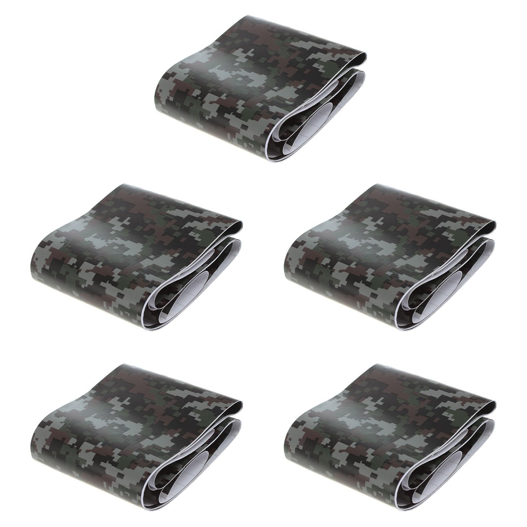 Umsoxhy 5 Rolle Camo Auto Aufkleber Carbon Motorrad PVC Vinyl Armee Aufkleber CAMO Camouflage Aufkleber Schwarz Digital Camouflage 152x10cm von Umsoxhy