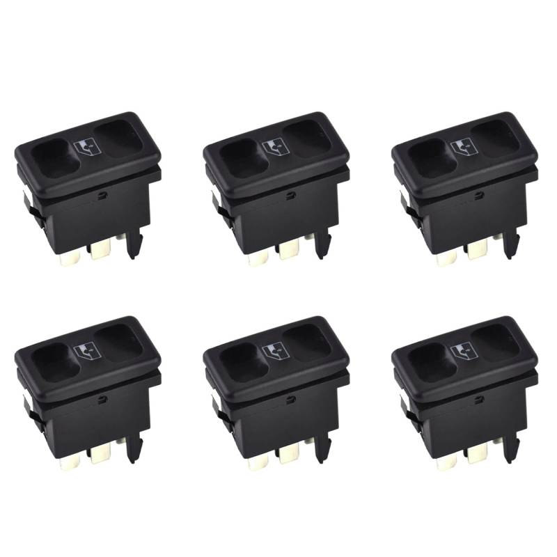 Umsoxhy 6PCS Auto Schwarz Kunststoff Metall Fensterheber Steuerknopf 191959855 BDP605 für Golf MK2-1987 1988 1989 von Umsoxhy