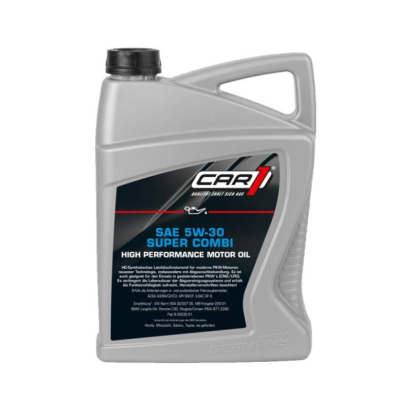 CAR1 Motoröl 5W-30 Super Combi Leichtlauf High Performance Motor Motoren Öl Benzin Diesel Ottomotor Benzinmotor Dieselmotor Engine Oil 5L von Unbekannt