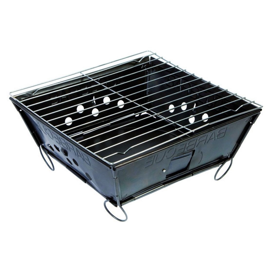 BBQ 8108145 Faltbarer Grill Stahl schwarz 28 x 28 x 2 cm von BBQ