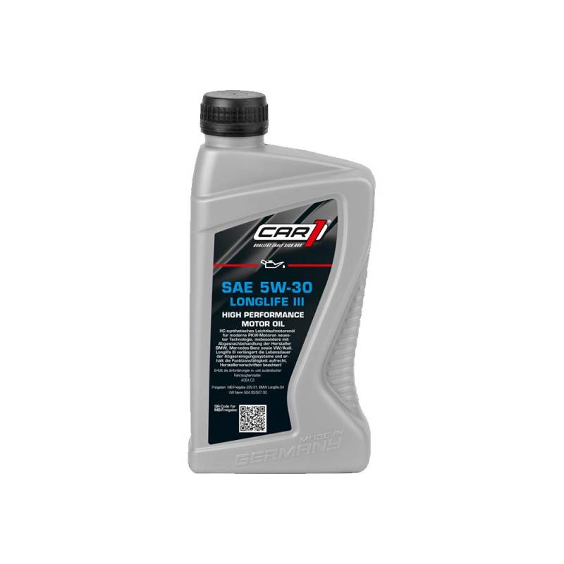 CAR1 Motoröl 5W-30 Longlife Leichtlauf High Performance Motor Motoren Öl Benzin Diesel Ottomotor Benzinmotor Dieselmotor Engine Oil 1L von Unbekannt