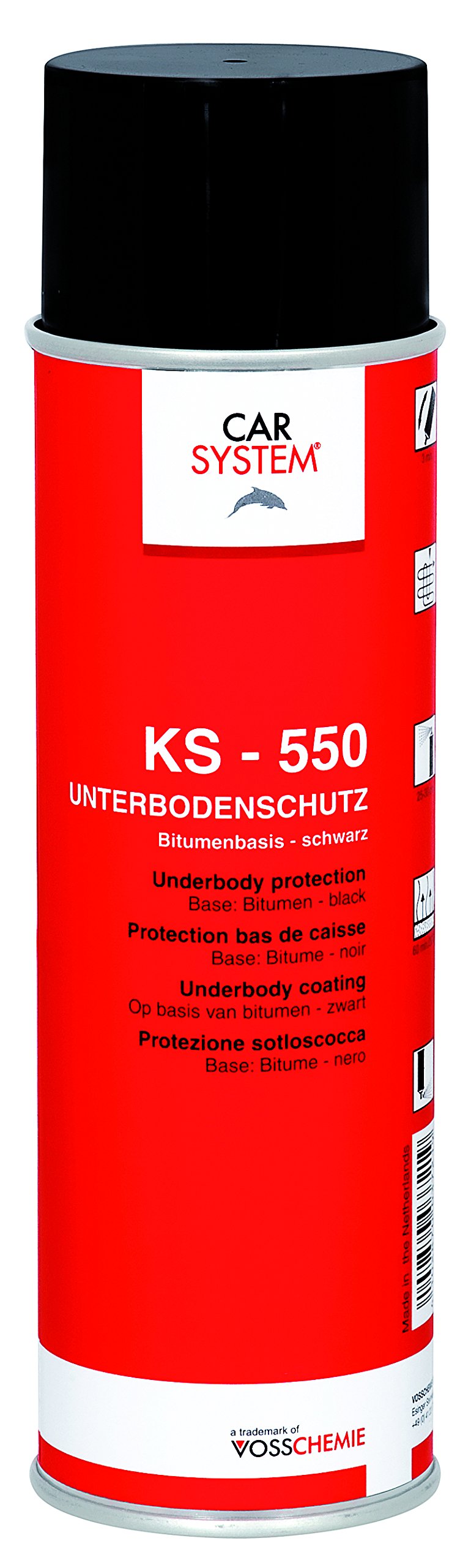 CARSYSTEM Unterbodenschutz Bitumen Spray KS-550 schwarz 500 ml 126.029 von CAR SYSTEM