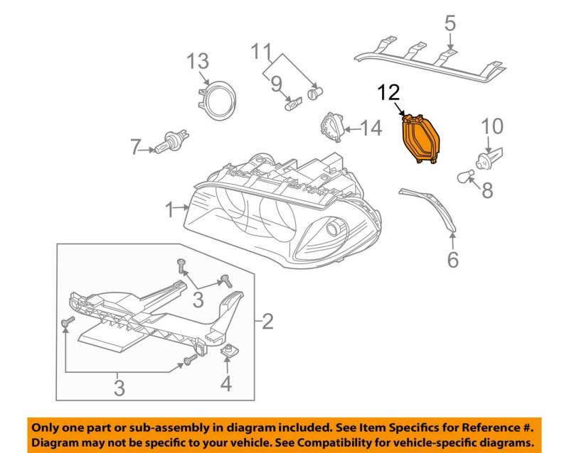 Original Scheinwerfer-Abdeckung für Abblendlicht, links = rechts, passend für BMW 7 E38 X3 E83 98–2010 von BMW