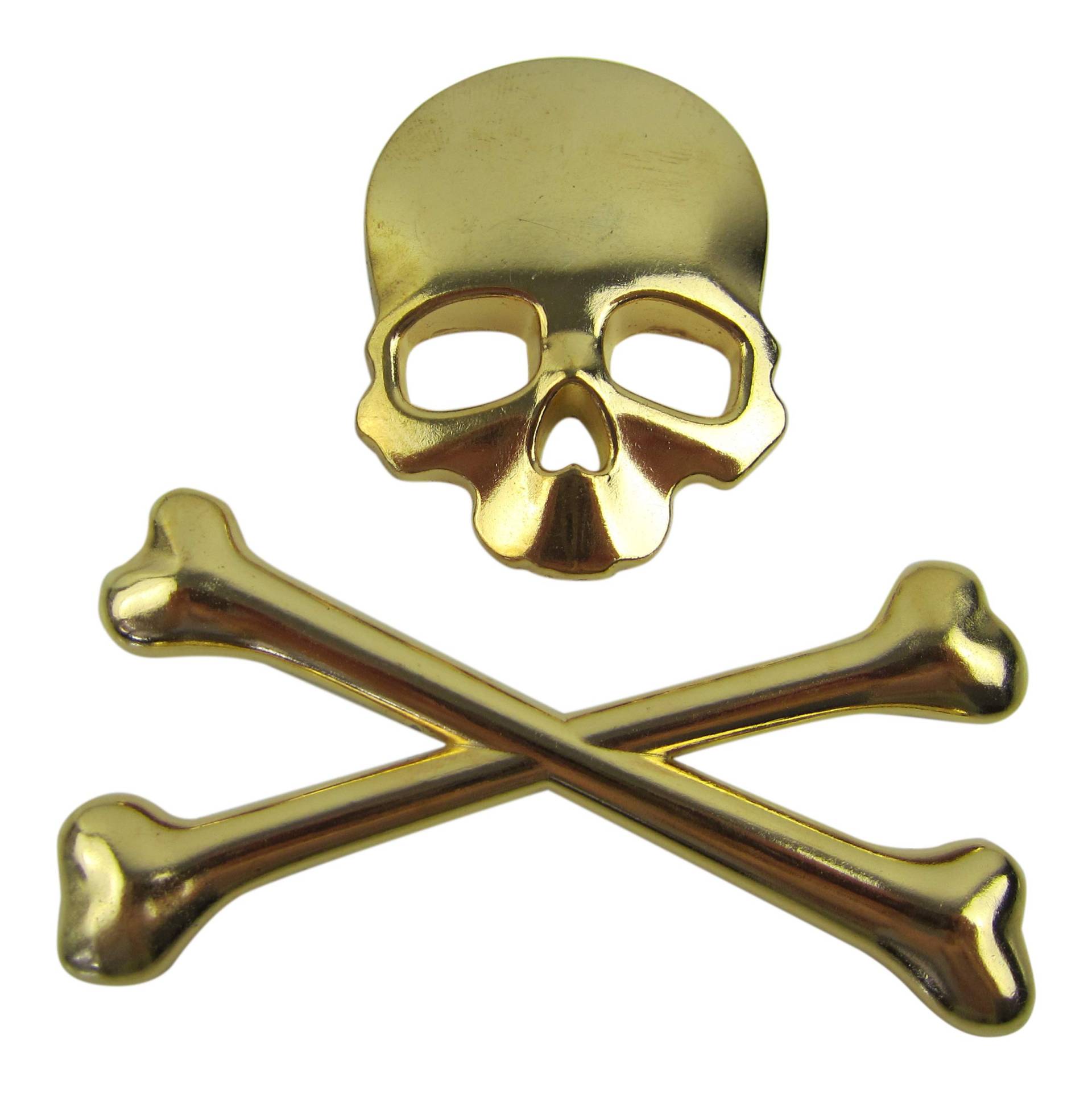 Exklusives Emblem Sticker Aufkleber Metall Knochen Auto Skull Totenkopf in Gold von Unbekannt