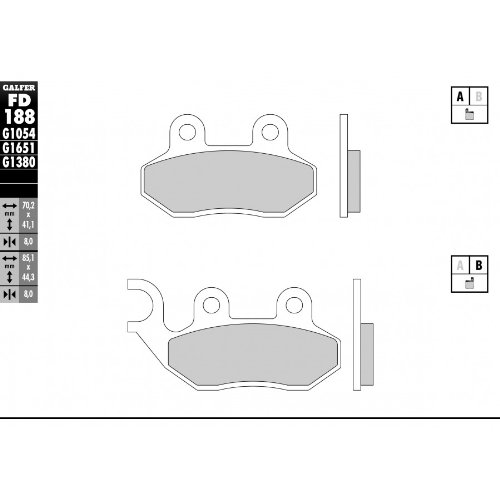Galfer Bremsbeläge Sinter Scooter FD188G1380 von UNKNOWN