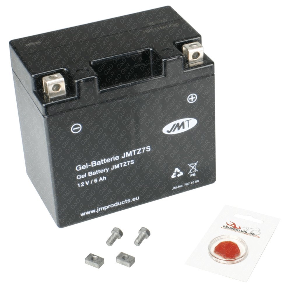 Gel-Batterie für Yamaha DT 125 RE, 2004-2006 (Typ DE06), wartungsfrei, inkl. Pfand €7,50 von JMT