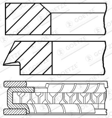 Goetze Engine 08-104207-00 Kolbenringsatz von Unbekannt