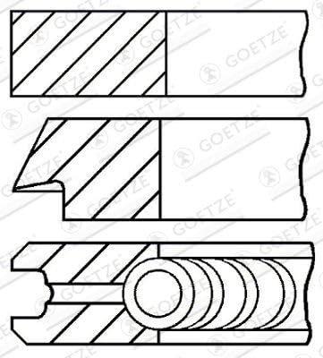 Goetze Engine 08-112407-00 Kolbenringsatz von Unbekannt