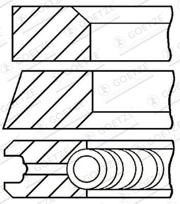 Goetze Engine 08-136300-00 Kolbenringsatz von Unbekannt