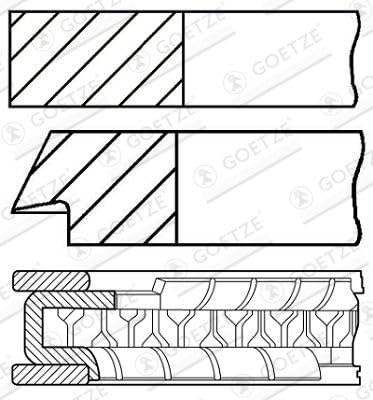 Goetze Engine 08-429800-00 Kolbenringsatz von Unbekannt