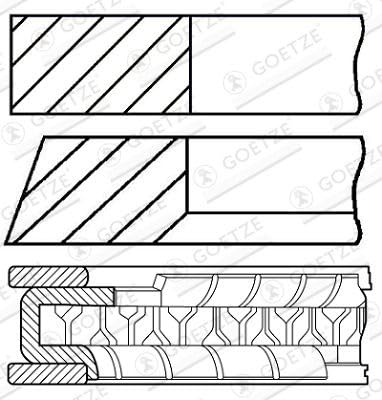 Goetze Engine 08-524500-00 Kolbenringsatz von Unbekannt