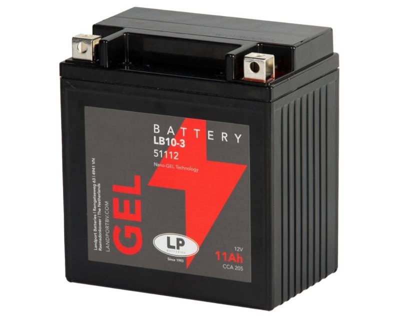 LANDPORT Batterie 12 V 11 Ah (GB10L-A2) [wartungsfrei & versiegelt] kompatibel für Gilera, Kawasaki, Yamaha von Unbekannt